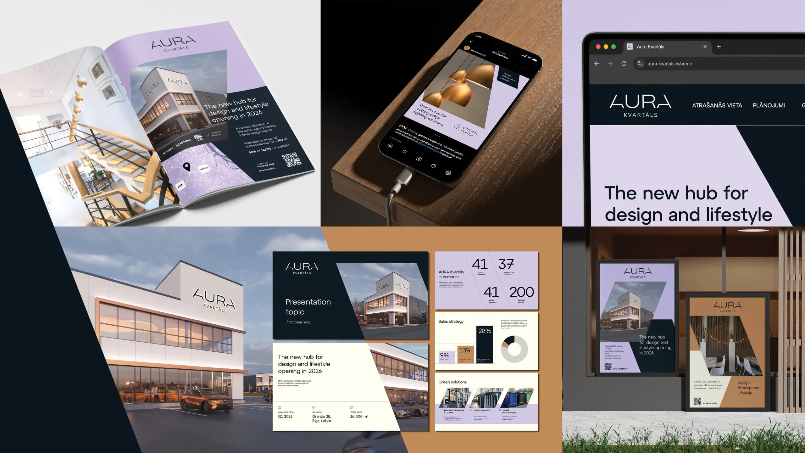 AURA KVARTĀLS. Interior & Construction Retail Center Brand.