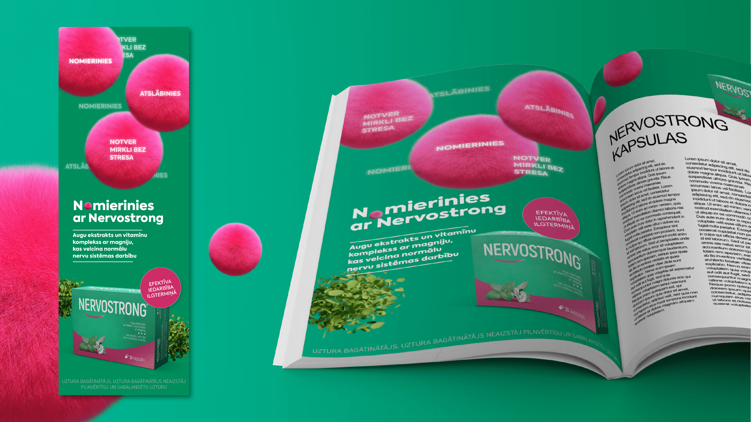 NERVOSTRONG. Dietary supplement image campaign.